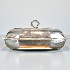 Grande Legumiera In Argento Sterling Con Doppia incisione di Stemma Nobiliare -Inghilterra 1806